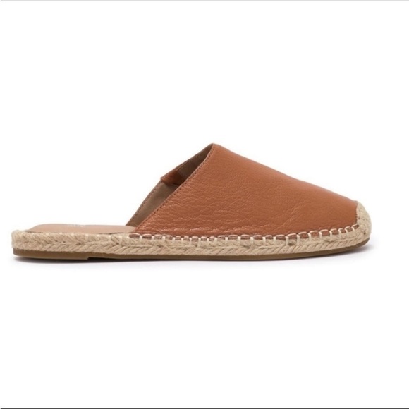 Eileen Fisher Kai Tumbled Leather Espadrille COGNAC Size 7 1/2 Sold Out - Picture 3 of 16